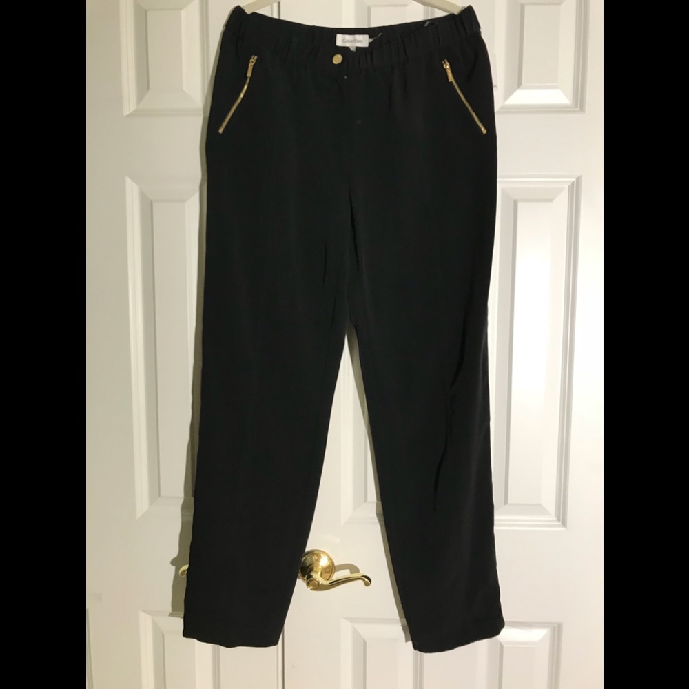 Calvin Klein black pants with adjustable length.